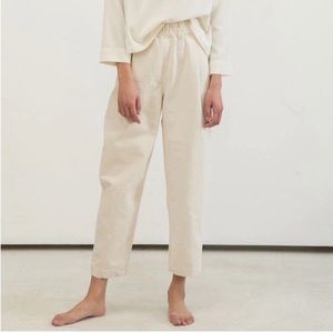Elizabeth Suzann Andy High Waist Trouser Cotton Canvas Natural S-R Small-Regular